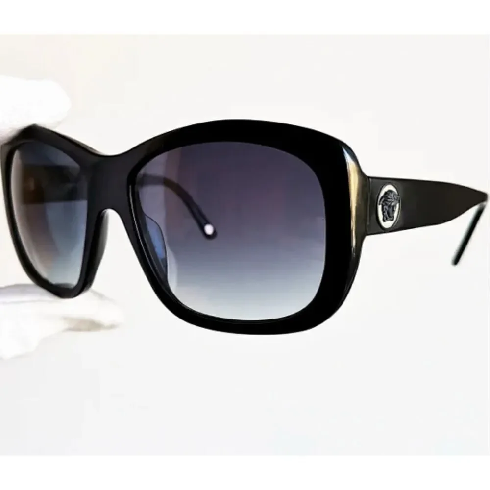 VERSACE vintage sunglasses rare wrap black square frame shield mask oversized